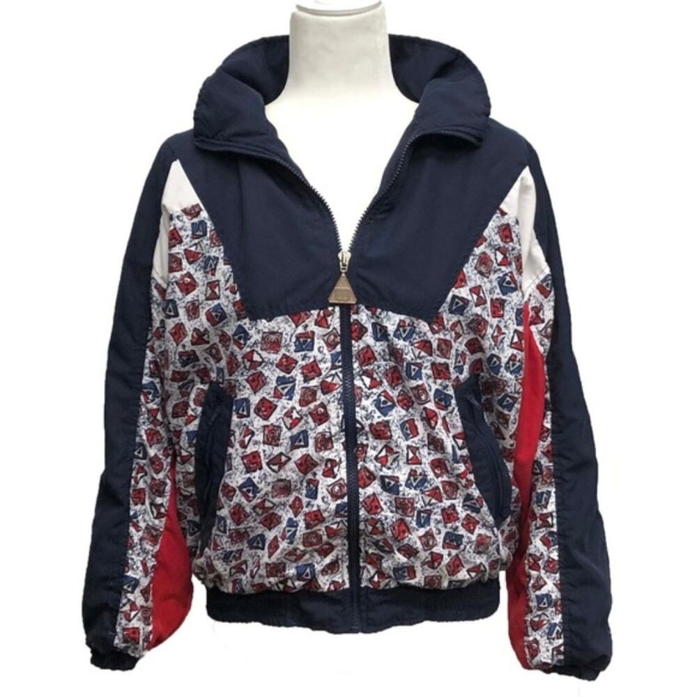 Wilson Vintage 90's Print Windbreaker Track Jacket Med